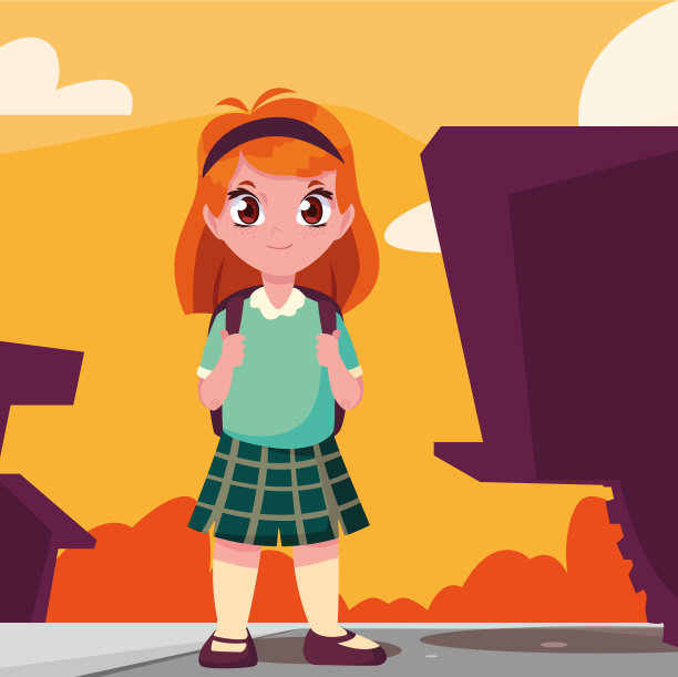 女学生提着书包回学校图片下载