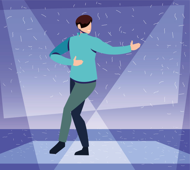 在夜总会音乐和夜生活中跳舞的男人图片下载