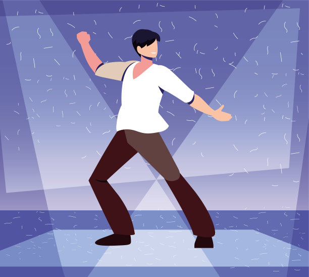 在夜总会音乐和夜生活中跳舞的男人图片下载