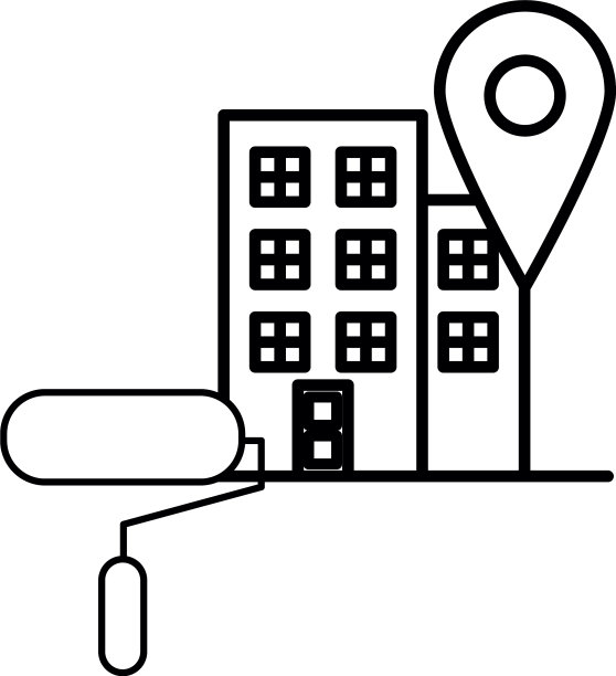 建筑正面用油漆滚轮图片下载