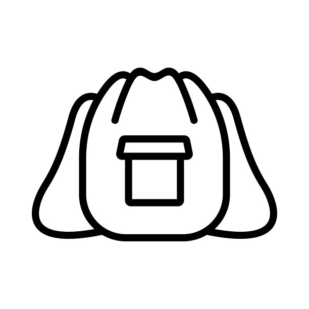 远足袋背包与口袋图标矢量大纲插图图片下载