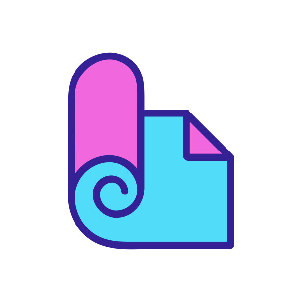 卷起的地毯图标矢量轮廓插图图片下载