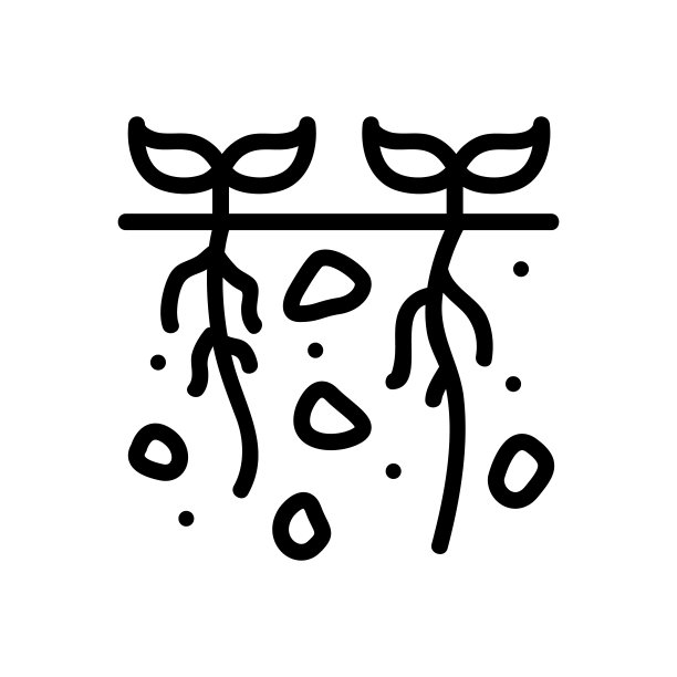 植物根发芽深图标矢量轮廓插图图片下载