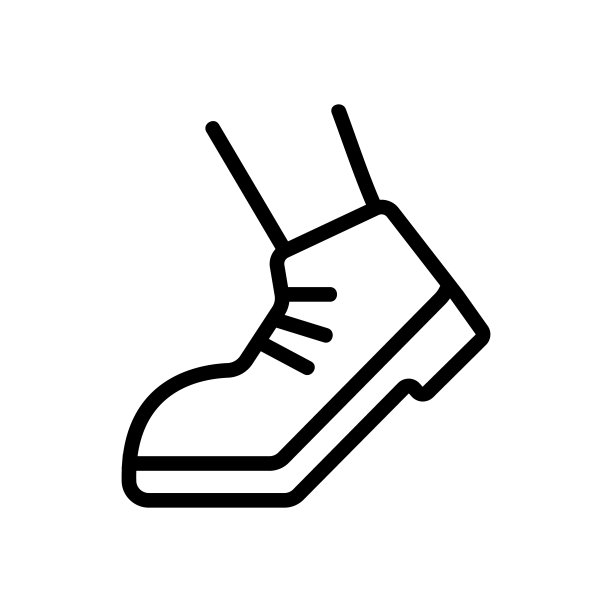 工作脚行走时图标矢量轮廓插图图片下载