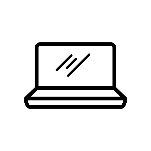 笔记本电脑图标矢量模板插图设计图片下载