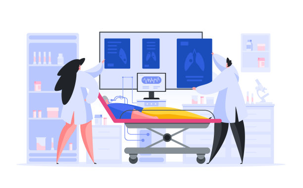 医生正在检查老年病人的X光照片图片下载