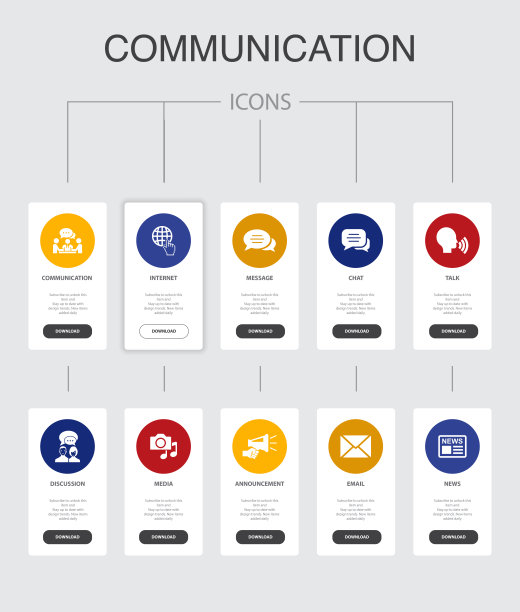 信息图UI设计10步。互联网，信息，讨论，公告简单图标图片下载