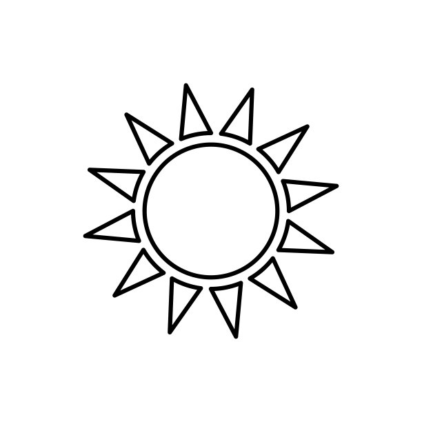 太阳图标平面矢量模板设计流行图片下载