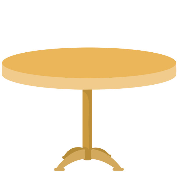 圆桌，孤立的对象在一个白色的背景，矢量插图素材图片
