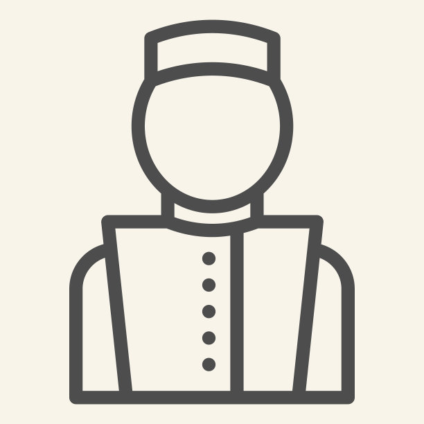 门房行图标。酒店搬运工标志，轮廓风格象形文字上的米色背景。服务员在统一的标志移动概念和网页设计。矢量图形。图片下载