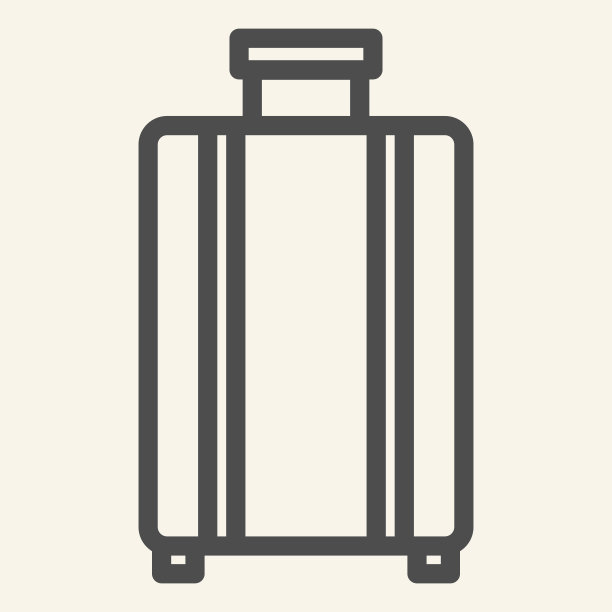 行李行图标。旅行箱标志，米色背景上的象形文字轮廓风格。行李标志的移动概念和网页设计。矢量图形。图片下载