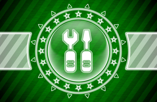 修复图标在圆形和绿色条纹的背景。插图。图片下载