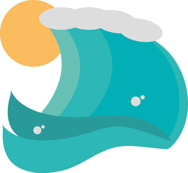 海浪晴天图标上的白色背景图片下载