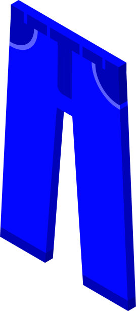 蓝色牛仔裤图标等距风格图片下载