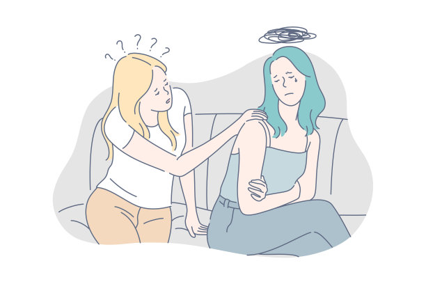 家庭护理支持抑郁压力概念图片下载