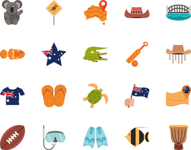 澳大利亚动物事物著名网站图标设置图片下载