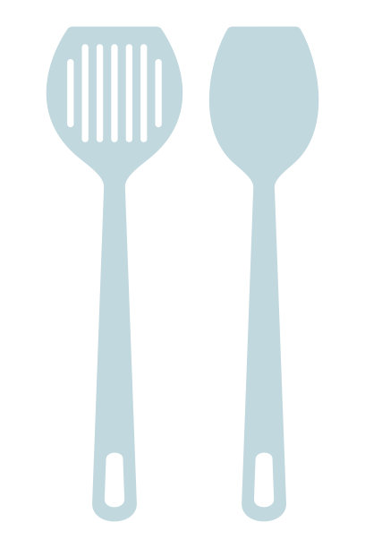 金属厨房工具平面图标矢量孤立图片下载