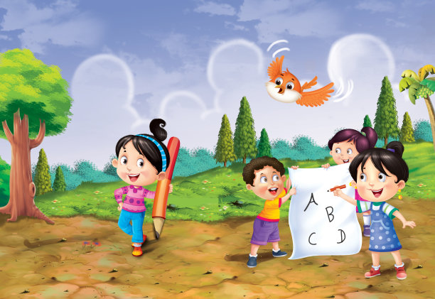 孩子们在纸上写字图片下载