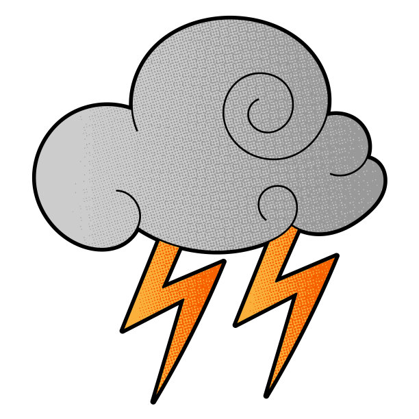 云和闪电手绘矢量设计图片下载