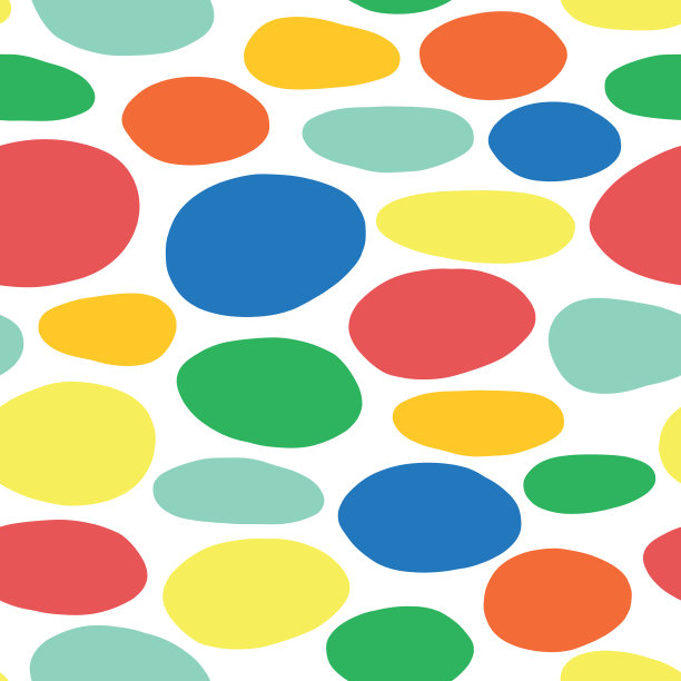 抽象的有机切点形状蓝色，红色，黄色，绿色，橙色。矢量模式无缝背景。马蒂斯风格的手工剪纸。拼贴画插图。用于织物，包装，儿童装饰图片下载