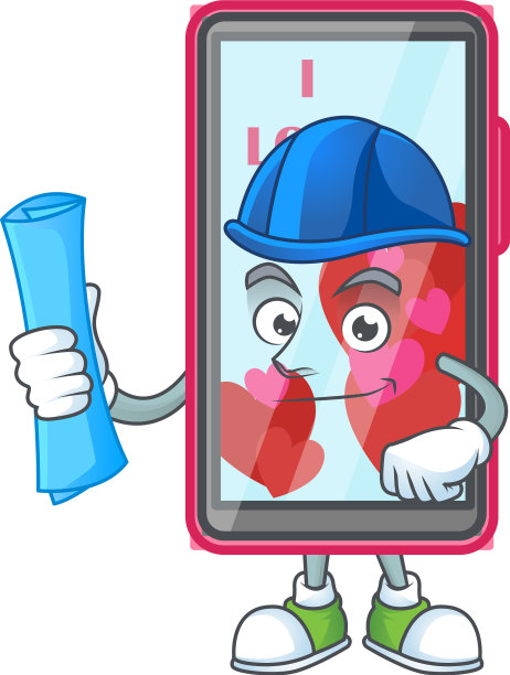 优雅的建筑师智能手机喜欢蓝色图片下载