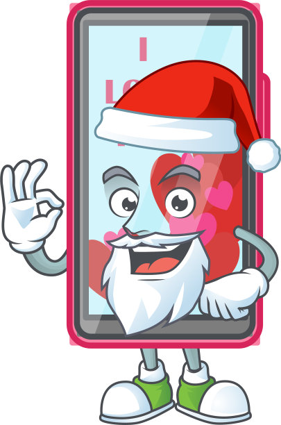 一张圣诞老人智能手机爱吉祥物的图片图片下载