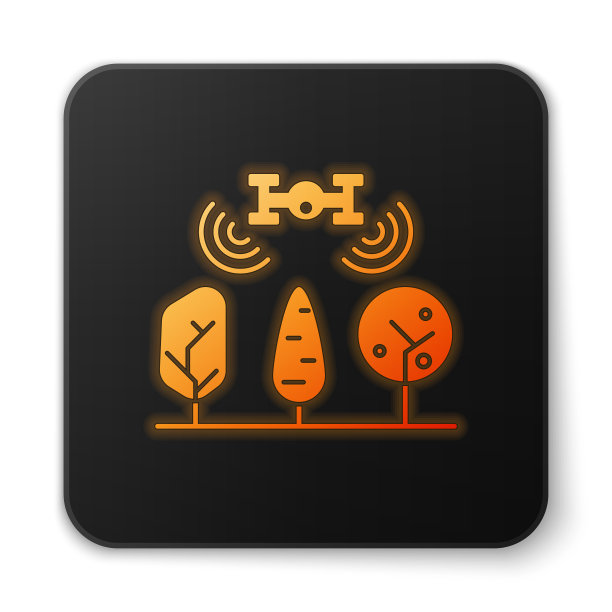 橙色霓虹灯智能农场与无人机控制图片下载