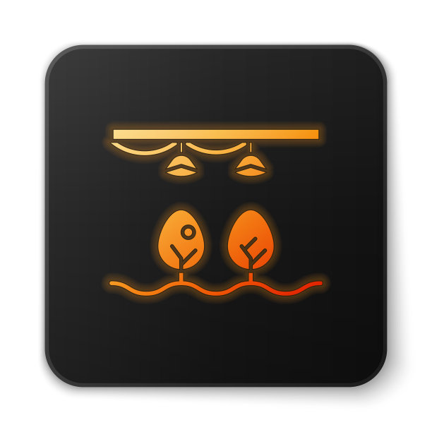 橙色发光的霓虹灯智能农场，灯泡和图片下载