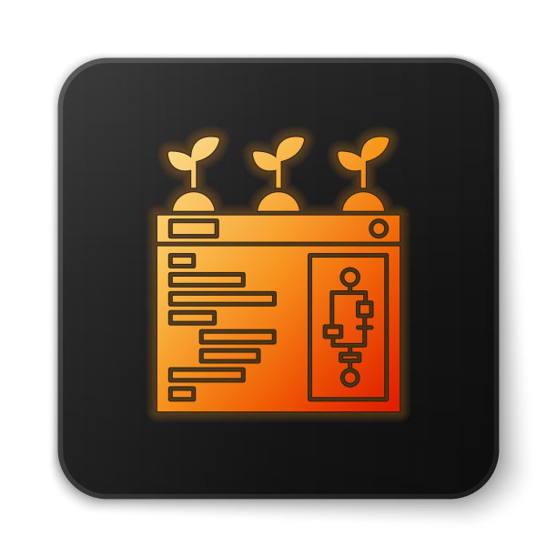 橙色发光霓虹灯智能农业技术图片下载