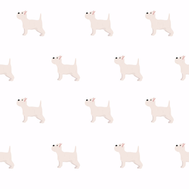 小狗狗无缝图案。矢量插图。图片下载