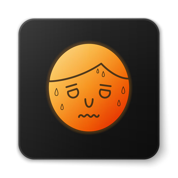 橙色发光的霓虹男，满头大汗图片下载