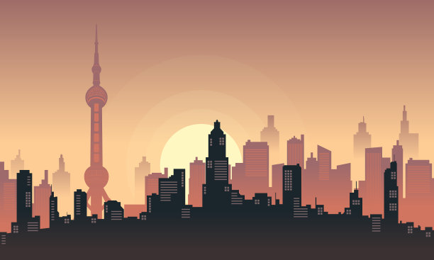 城市剪影东方明珠上海图片下载