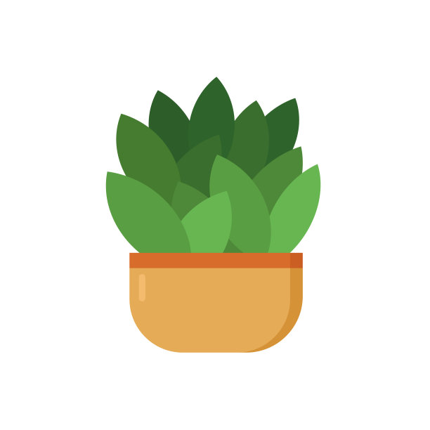 盆栽花在一个扁平风格的室内植物图片下载