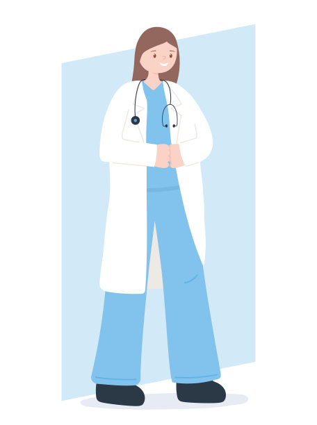 医生和护士，女医师性格与听诊器和外套图片下载