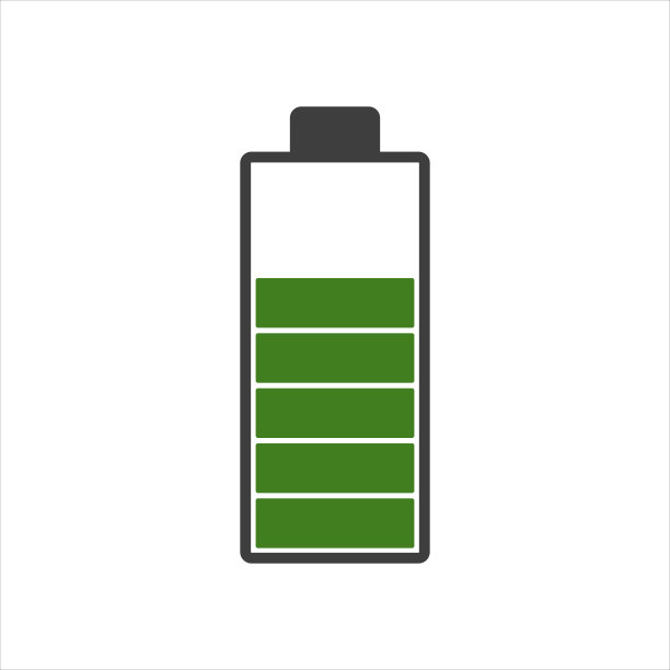 白色背景上的矢量电池图标图片下载
