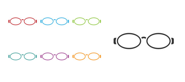 黑色眼镜游泳图标孤立在白色背景。护目镜的迹象。在水下潜水设备。设置图标丰富多彩。矢量图图片下载