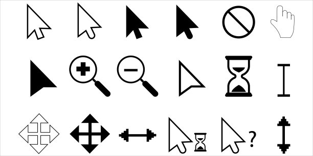 光标图标:鼠标沙漏箭头。矢量图图片下载