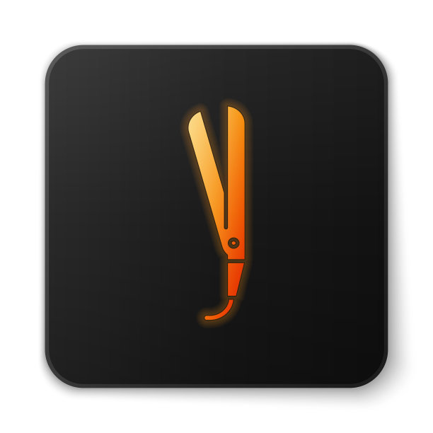 橙色发光霓虹卷发器的头发图标图片下载