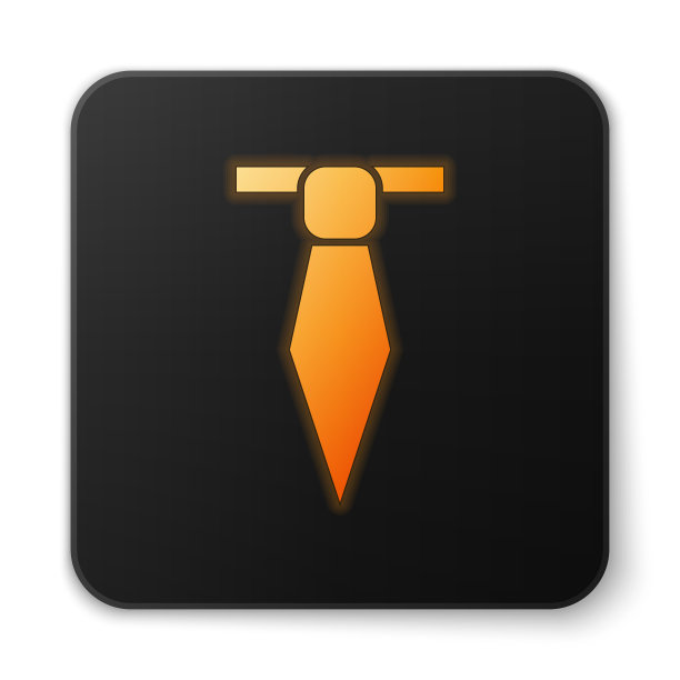 橙色霓虹领带图标孤立在白色图片下载