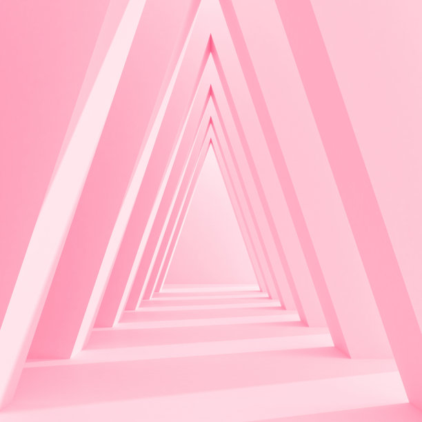 简约风格的三角形图案空间，抽象的建筑细节加上拱门上的阴影。3 d渲染。图片下载