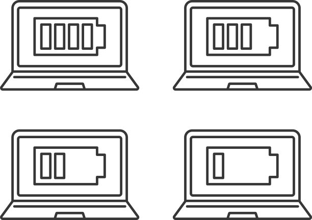 笔记本电池充电线性图标设置图片下载
