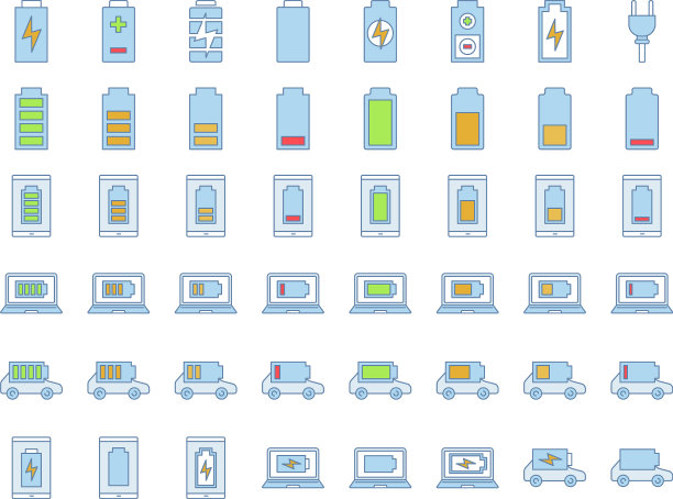 电池充电颜色图标设置图片下载