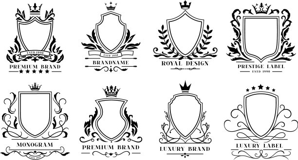 皇家盾牌徽章复古装饰框架图片下载