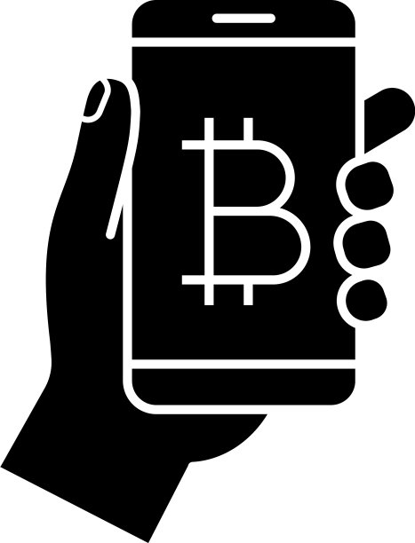 比特币数字钱包字形图标图片下载