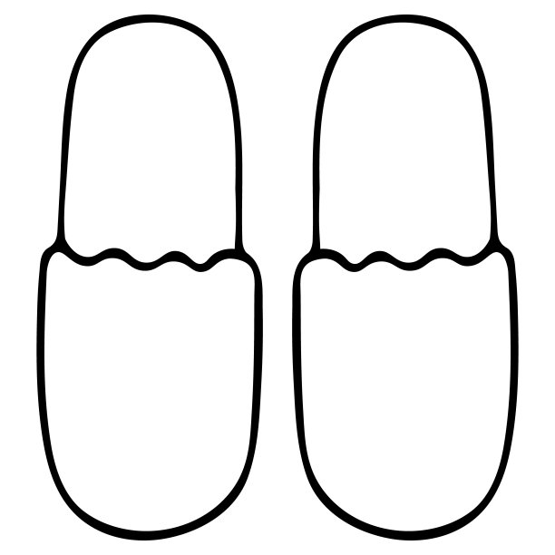 拖鞋。家庭服装的主题。矢量插图涂鸦风格。轮廓在一个孤立的白色背景。草图。舒适的鞋子。适合家庭办公的时尚模型。着色。图片下载