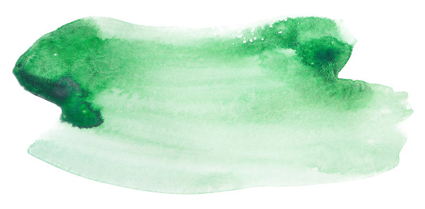 绿色水彩染色在白色的背景图片下载