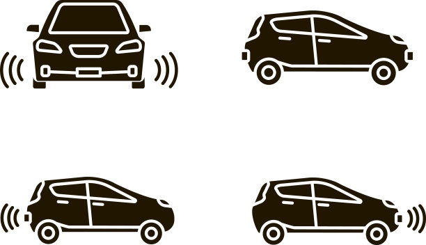 智能汽车字形图标集图片下载