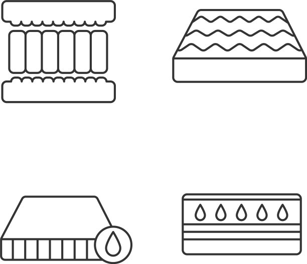 矫形床垫线性图标集图片下载
