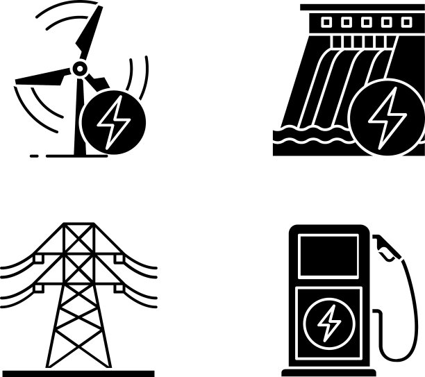 电力工业字形图标集图片下载