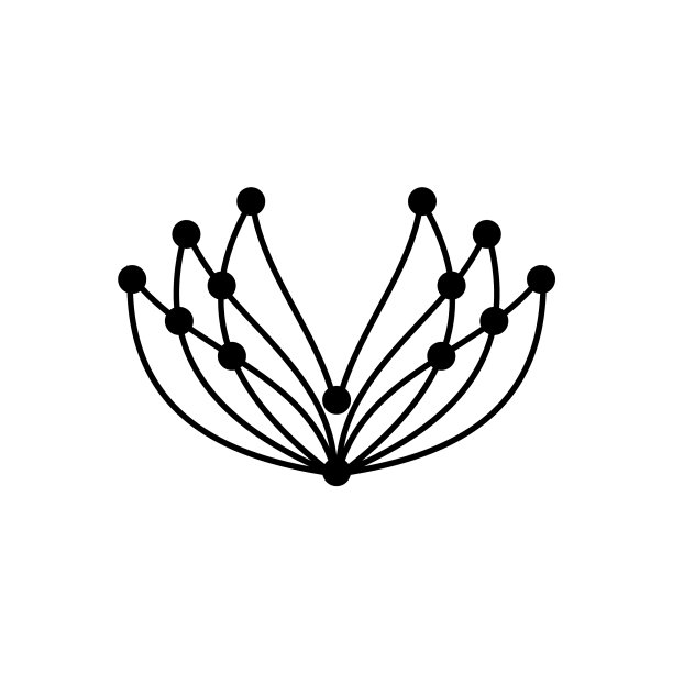 荷花标志模板用连线连接图片下载